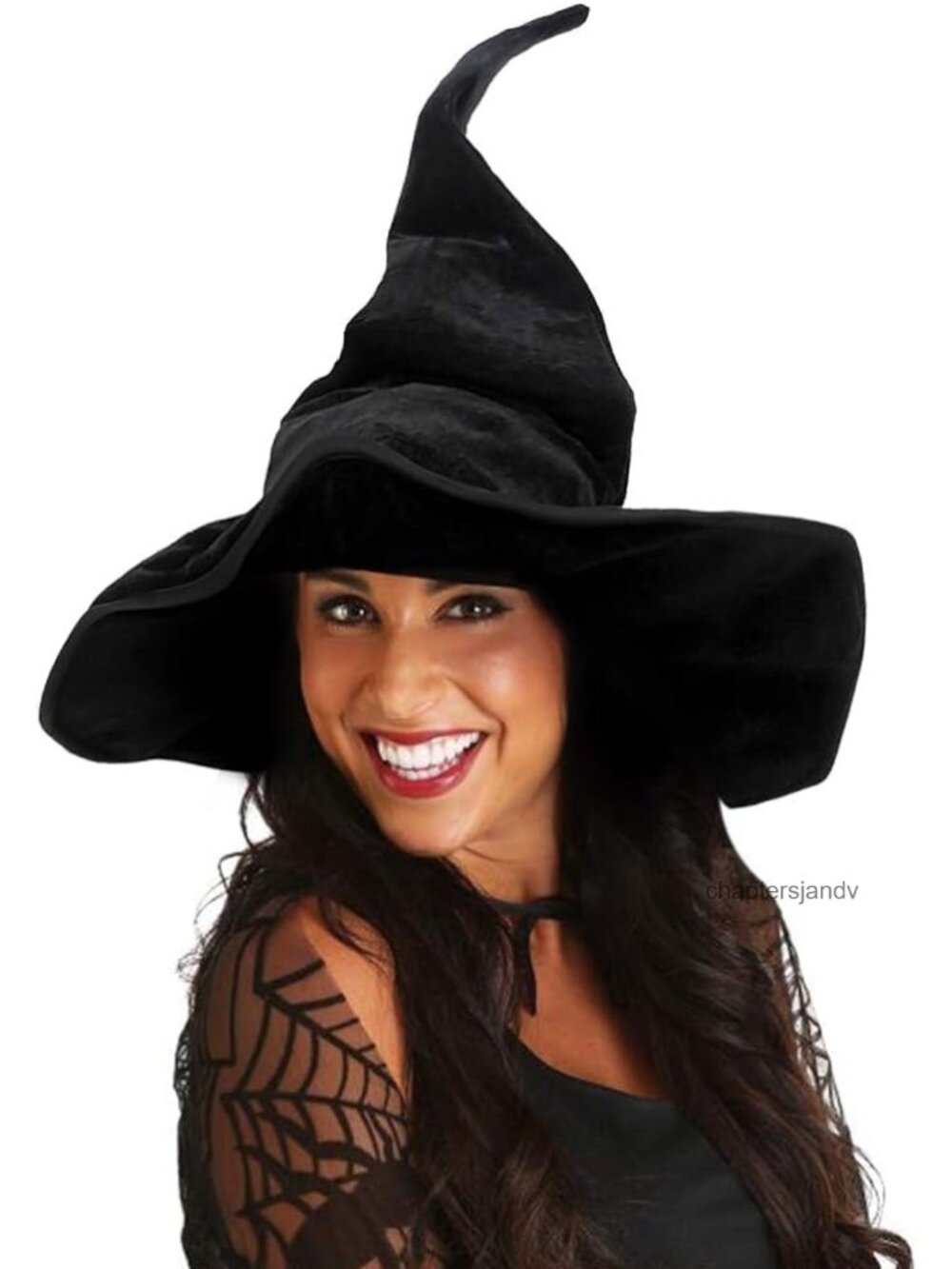 Velvet Witch Hat Bendable Wide Brim Halloween Cosplay Costume Accessory
